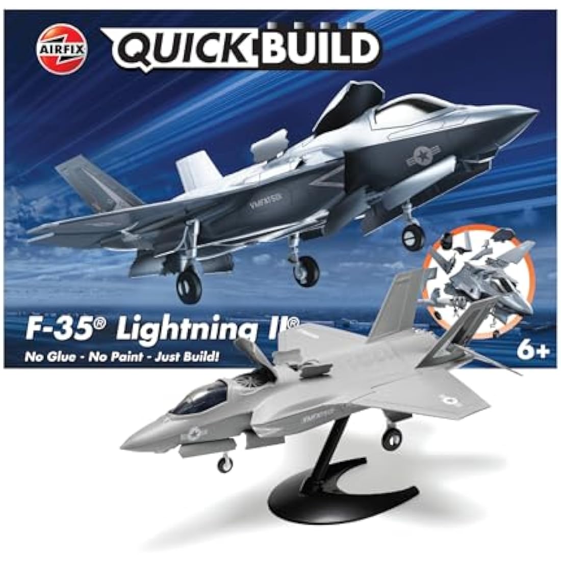Airfix QUICKBUILD F-35B Lightning II Fighter Jet Model Kit – No Glue