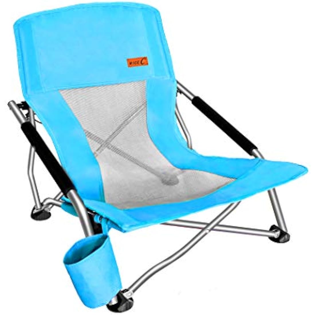 Nice C Low Beach Camping Folding Chair – Heavy Duty 300lb Capacity, Blue