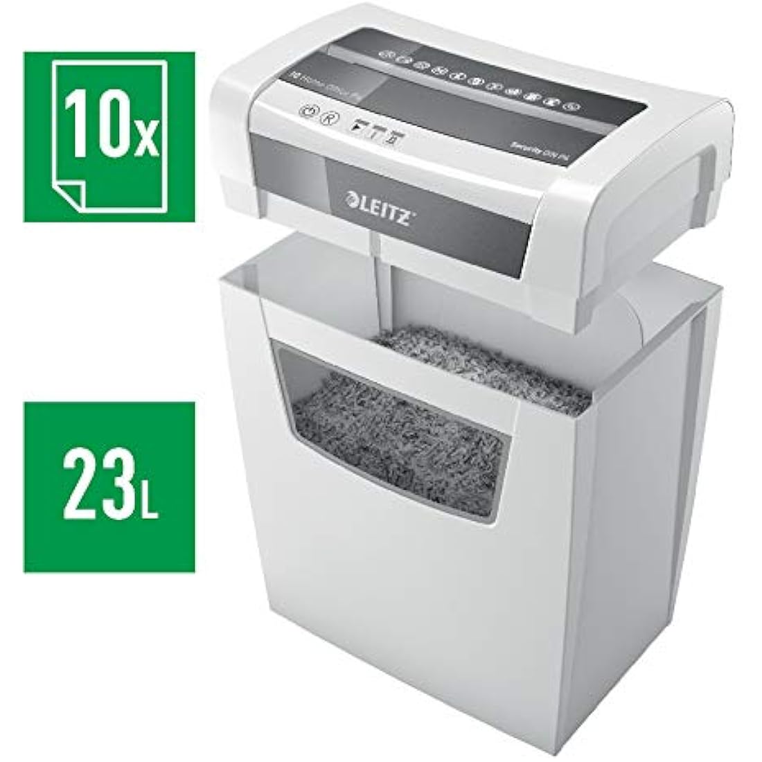 Leitz IQ Home Office Cross Cut Paper Shredder | 10-12 Sheets, 23L Bin
