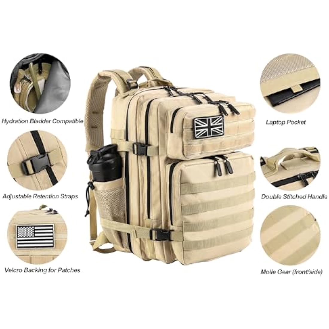 Military Tactical Backpack | 45L Waterproof Molle Rucksack