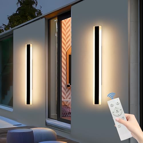 Mikeru 100cm LED Outdoor Wall Light | IP65 Waterproof Dimmable Sconce 2-Pack