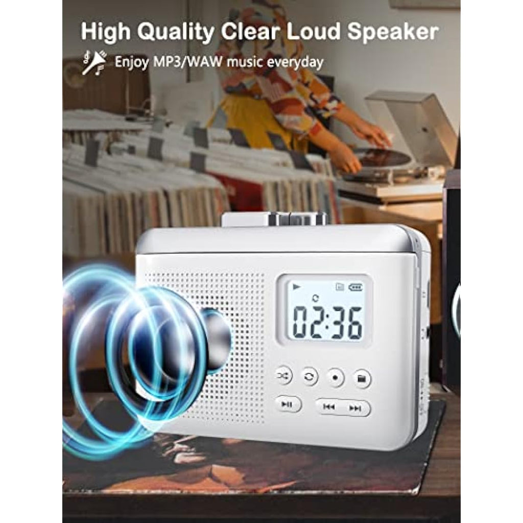 Gracioso Portable Cassette Player | Tape to MP3 Converter with SD Card