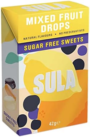 Sula Sugar Free Mixed Fruit Drops – Diabetic Friendly Sweets, 14 x 42g