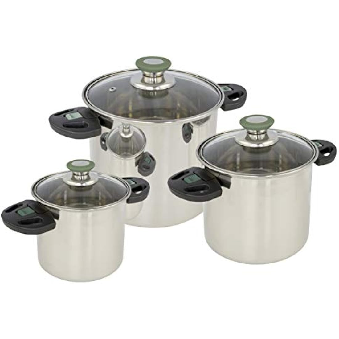 Bo-Camp Elegance Compact 3 Cookware Set – Stackable Stainless Steel
