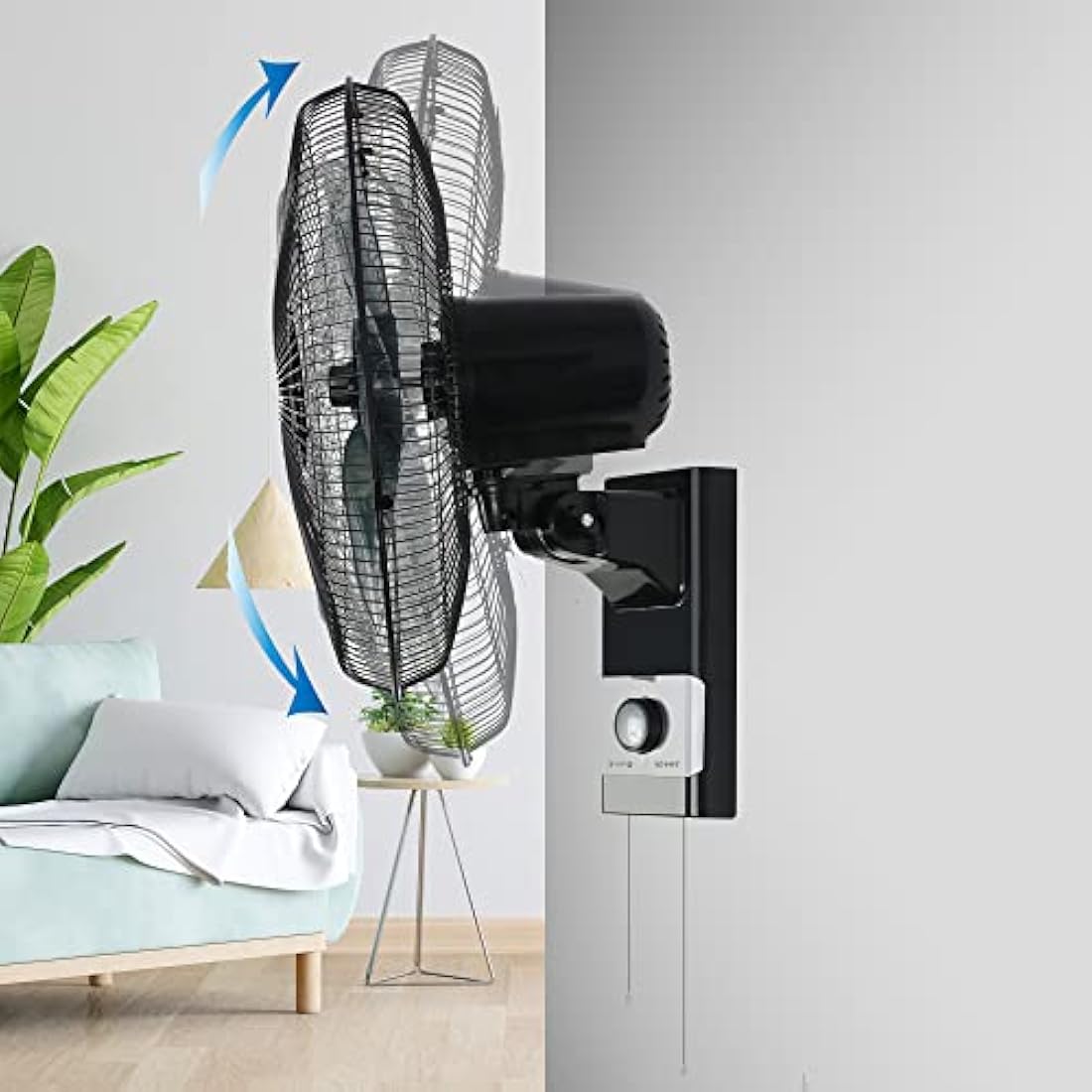 Belaco 16 Inch Wall Mounted Fan – 3-Speed Oscillating Cooling Fan