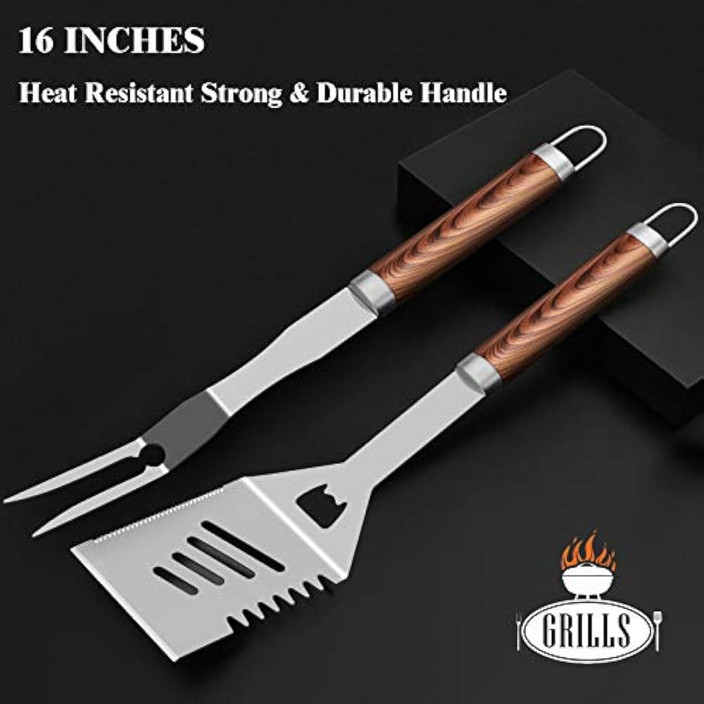 ROMANTICIST 26pcs Stainless Steel Grill Tool Set with Aluminum Case