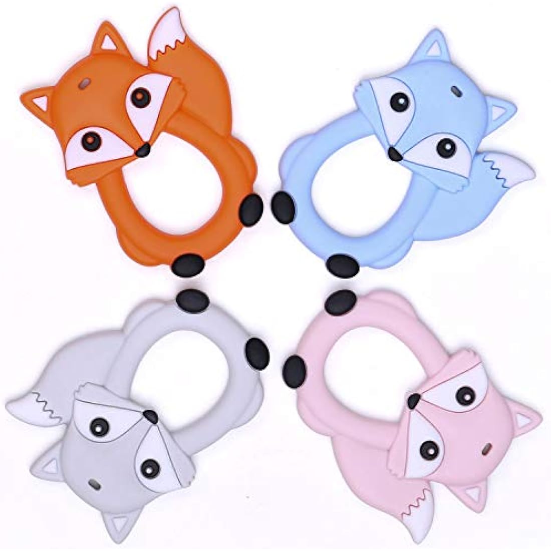 PREMYO Silicone Baby Teething Toy – BPA Free Fox Teether for Sore Gums