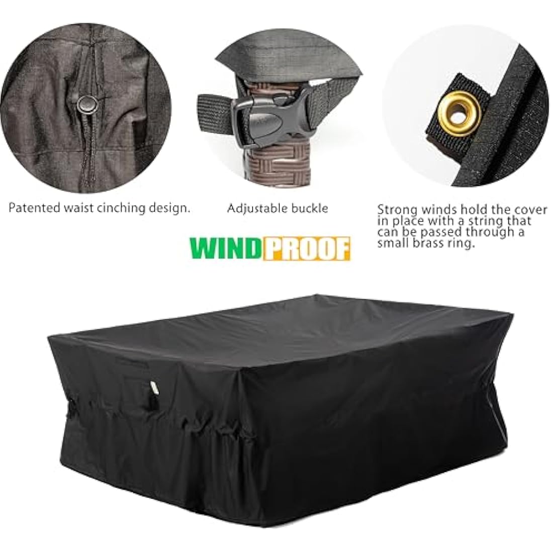 F&J Outdoors Waterproof Garden Furniture Cover – UV Resistant, Black