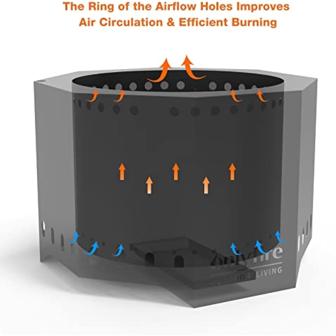 Onlyfire 26" Smokeless Fire Pit – Portable Iron Wood Burning Stove