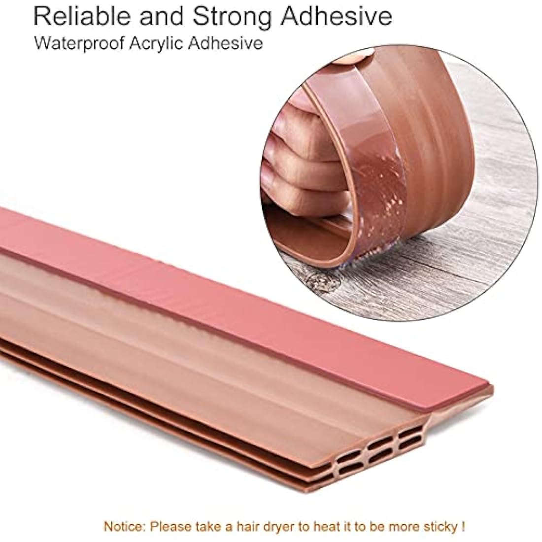 Hulameda Silicone Door Draft Excluder – 2" x 39" Adhesive Seal Strip