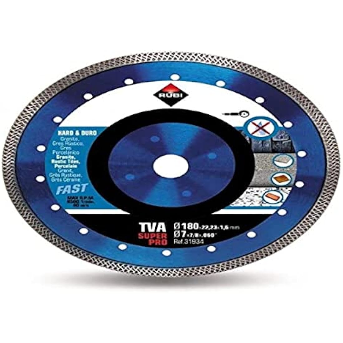 RUBI TVA-180 Superpro Turbo Viper Diamond Blade for Granite - 180mm