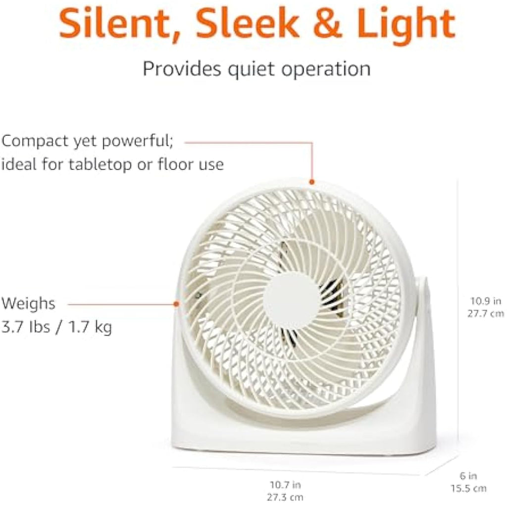 7-Inch Portable Desk Fan | 3-Speed Quiet Cooling – White
