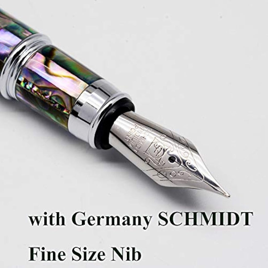 LACHIEVA LUX Abalone Sea Shell Fountain Pen – Handmade Fine Nib Gift Set