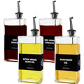 Glass Olive Oil Dispenser Bottle Set - 500ml Black (4 Pack)