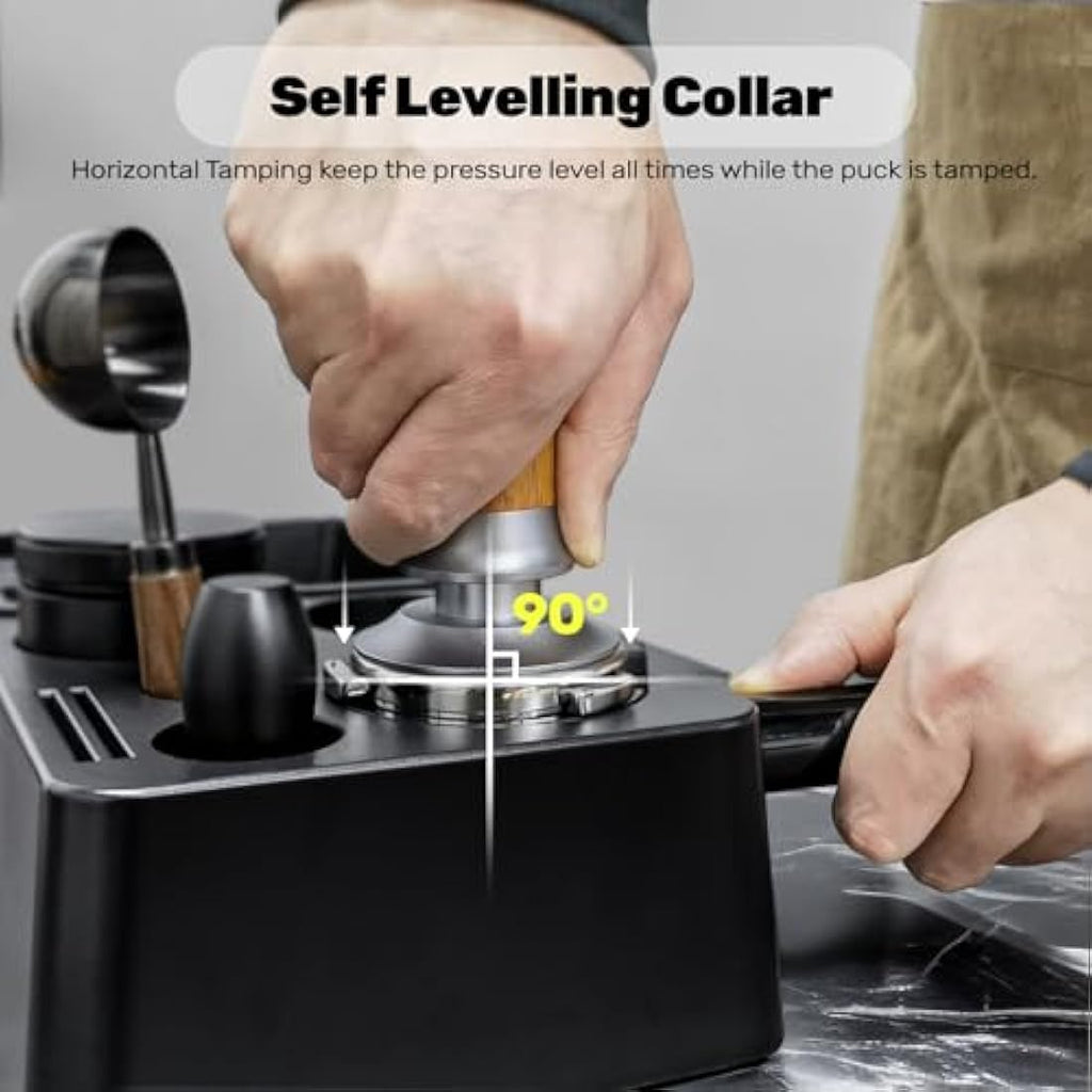 Ceelatti 54mm Calibrated Espresso Tamper – 30lb Spring Loaded Ripple Base