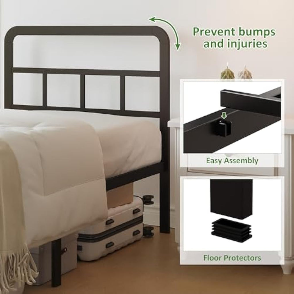 2ft 6 Small Single Metal Bed Frame with Curved Headboard