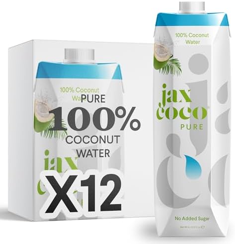 Jax Coco Pure Coconut Water – 100% Natural & Sustainable – 12 x 1L Cartons
