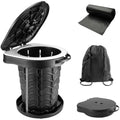 imodomio Portable Camping Toilet - Folding ABS Potty with Lid & Storage Bag