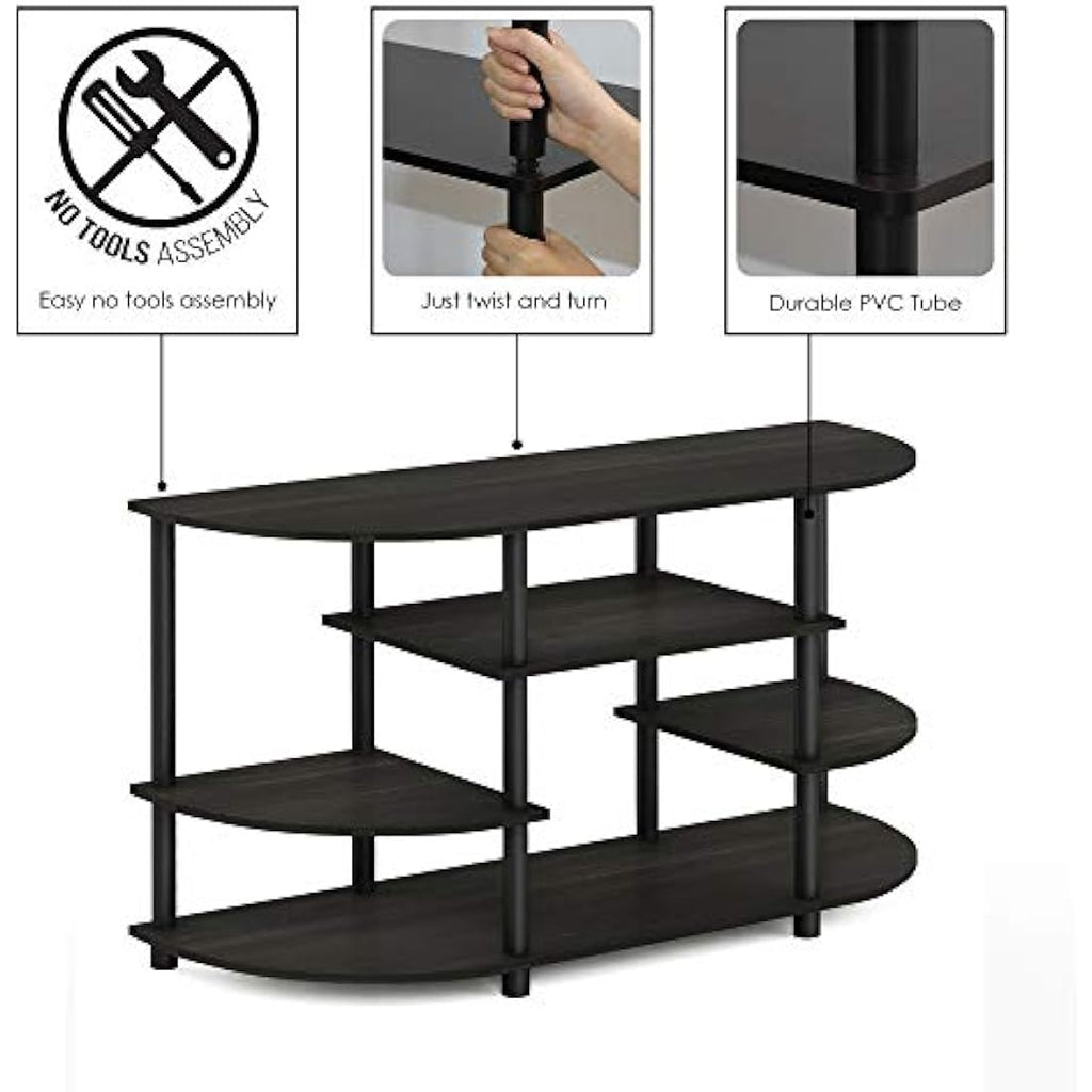 Furinno JAYA Corner TV Stand – Modern Media Console for 46 Inch TV