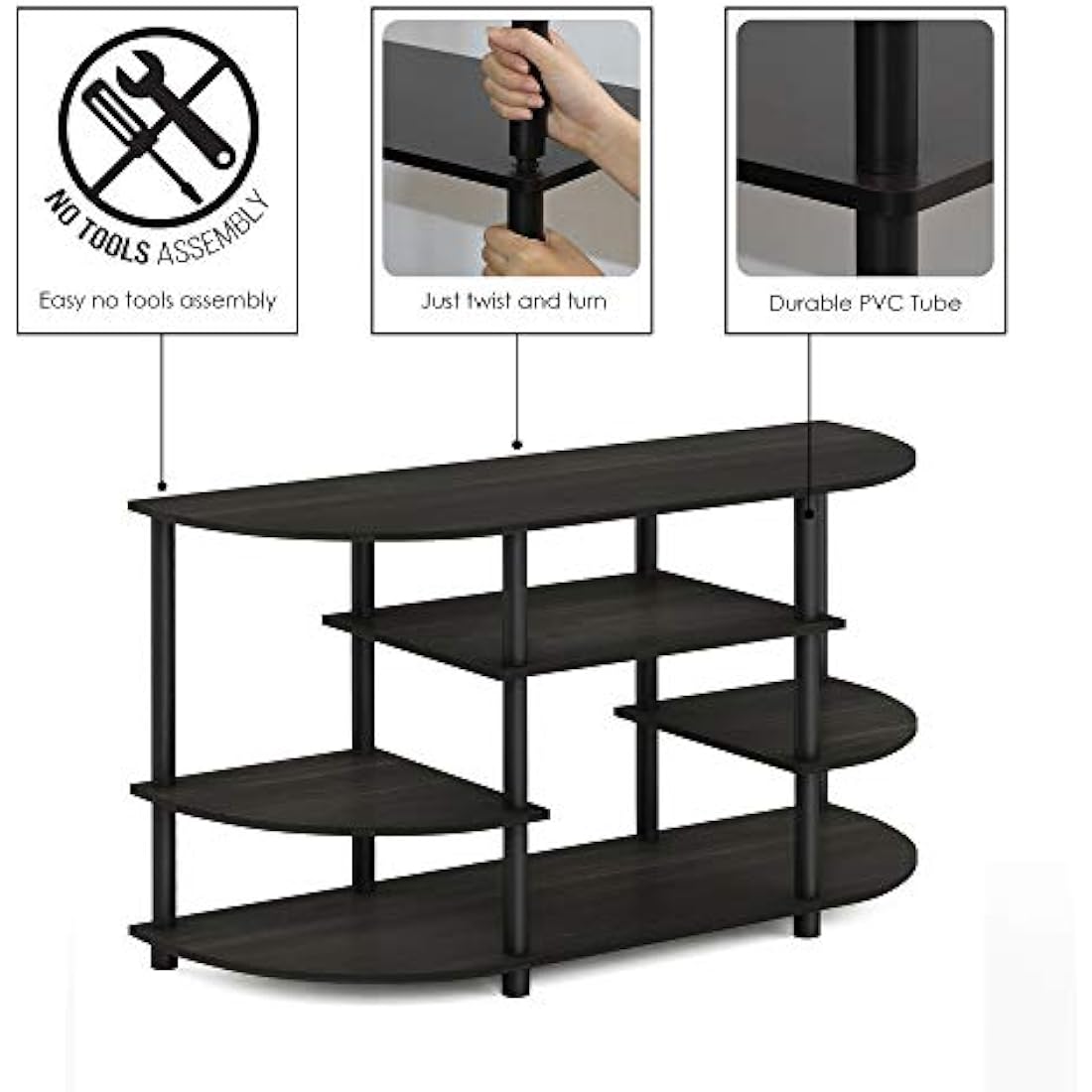 Furinno JAYA Corner TV Stand – Modern Media Console for 46 Inch TV