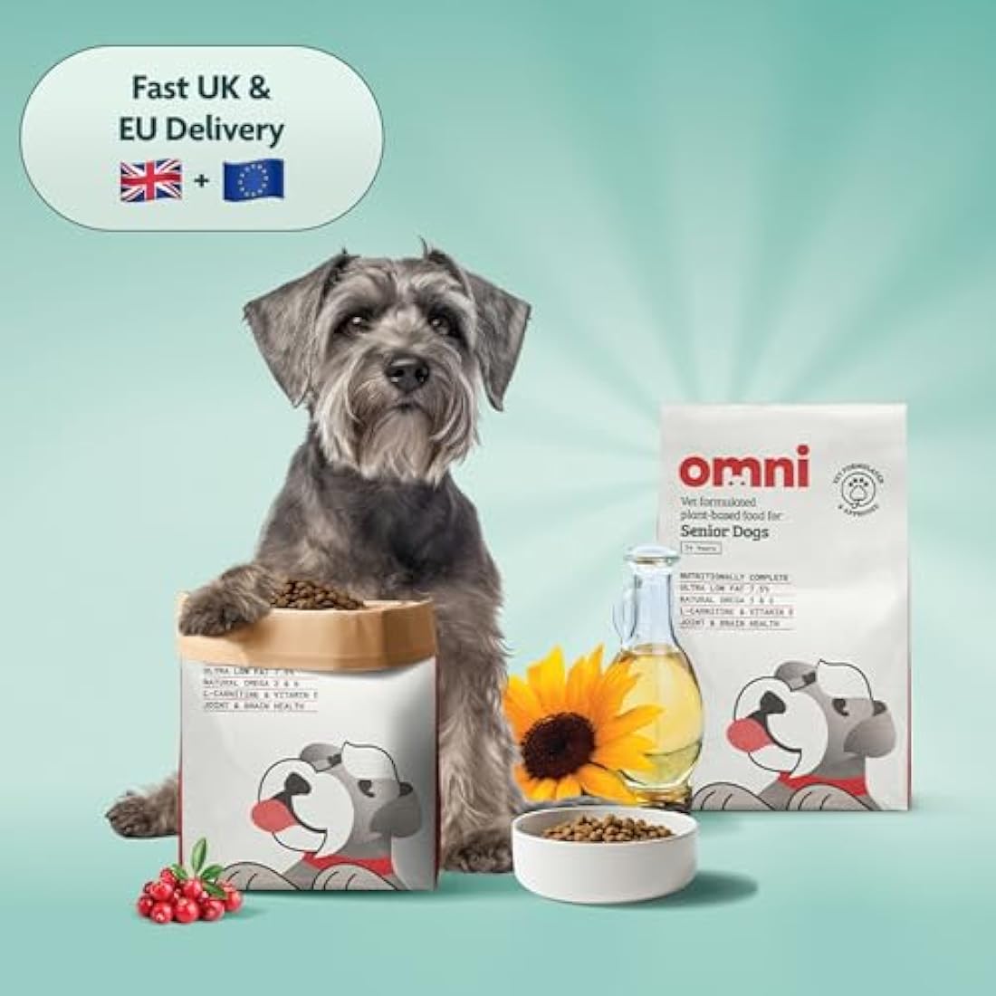 OMNI Senior Dog Food – Hypoallergenic Plant-Based Dry Kibble 10kg