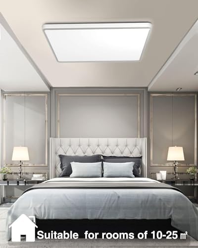 Zemty 36W LED Ceiling Light – 4 Pack Waterproof Square Flush Mount