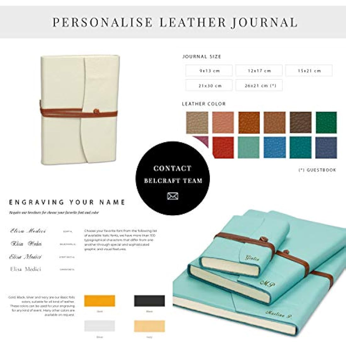 Capri Leather Journal – A5 Italian Handcrafted Diary, Ivory