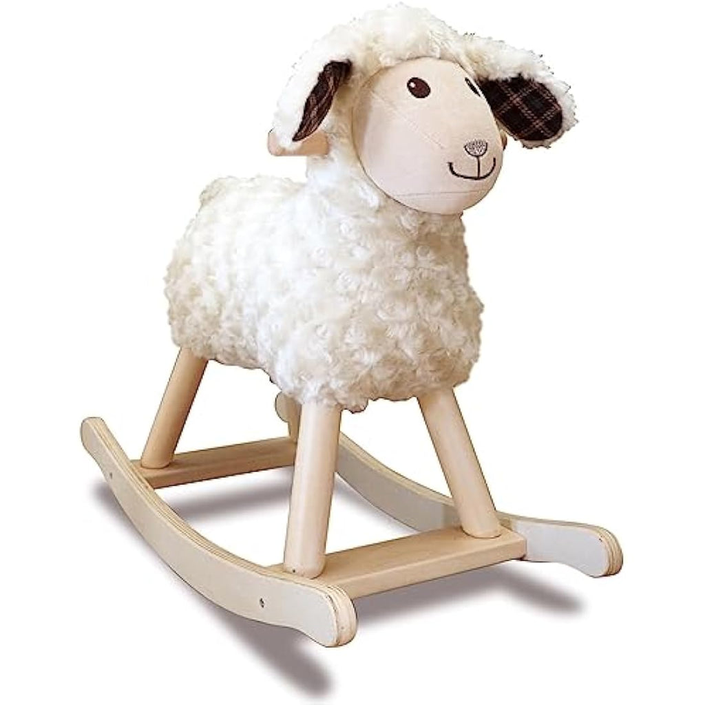 Little Bird Told Me Lambert Sheep Rocking Toy – Plush Wooden Rocker