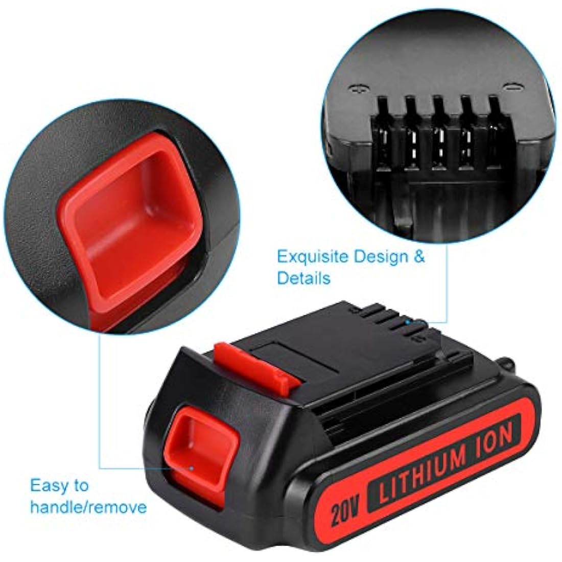Geelink 3.0Ah 20V Lithium Ion Battery for Black and Decker LBXR20