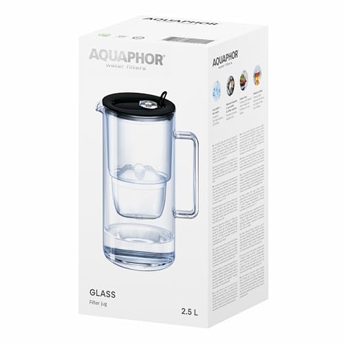 Aquaphor Glass Water Filter Jug – 2.5L Premium Carafe with Maxfor+ Filter