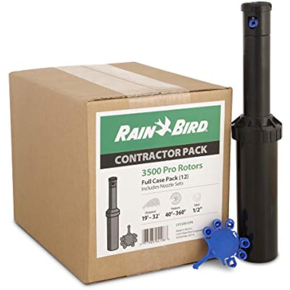 Rain Bird CP3504PC Gear Drive Rotor Sprinkler with Nozzles, 12-Pack