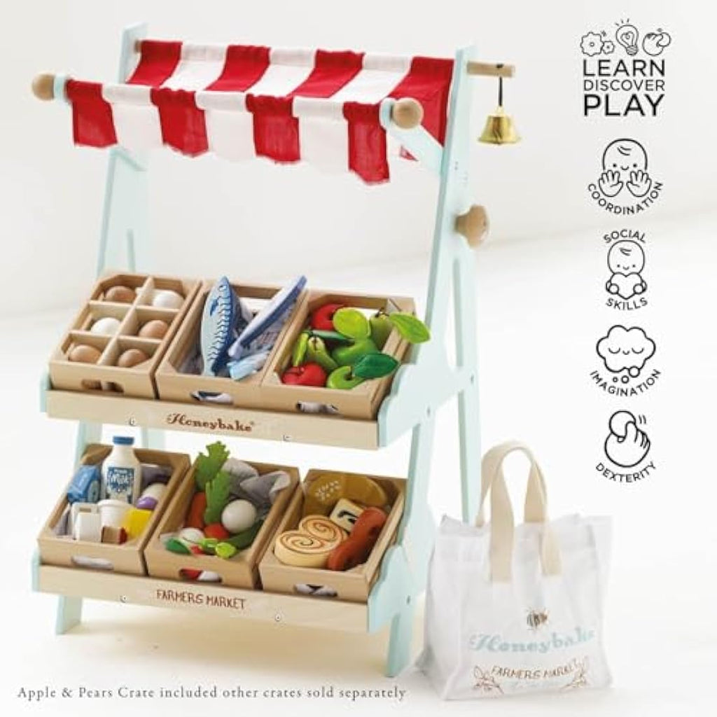 Le Toy Van Wooden Honeybee Market Stall – Pretend Play Supermarket Set