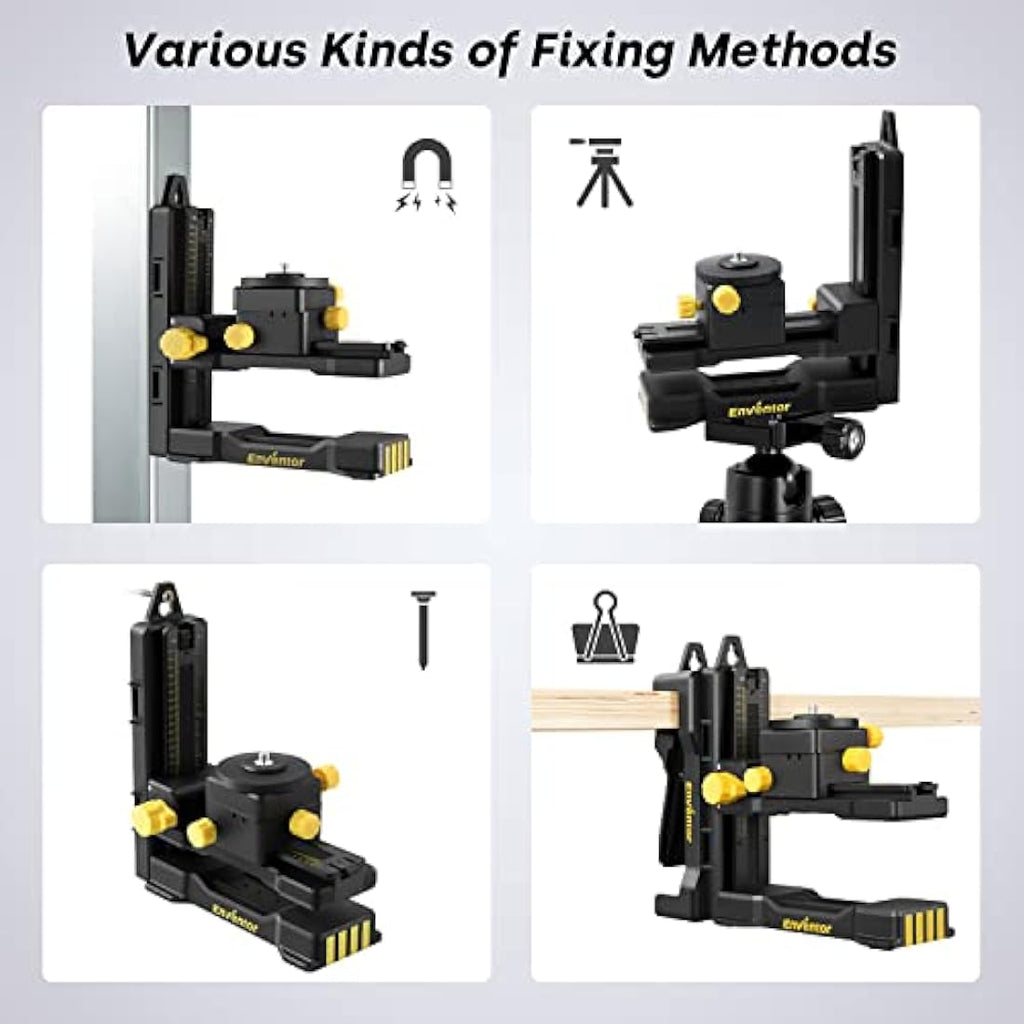Enventor L-Shape Magnetic Laser Level Bracket | 360° Fine-Tuning Stand