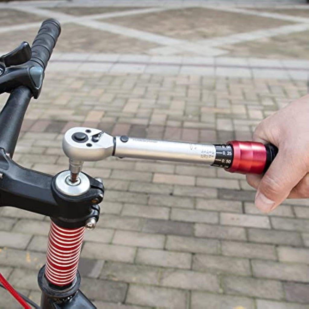 FOURROBBER 1/4-inch Drive Click Torque Wrench, 5-30Nm 90-Tooth Tool