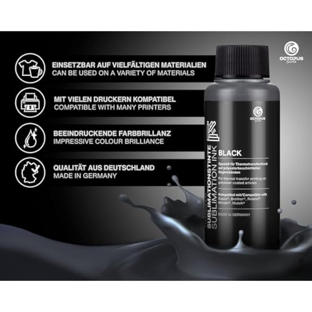 Octopus Sublimation Ink for Epson & Brother – 4x 500ml CMYK Set