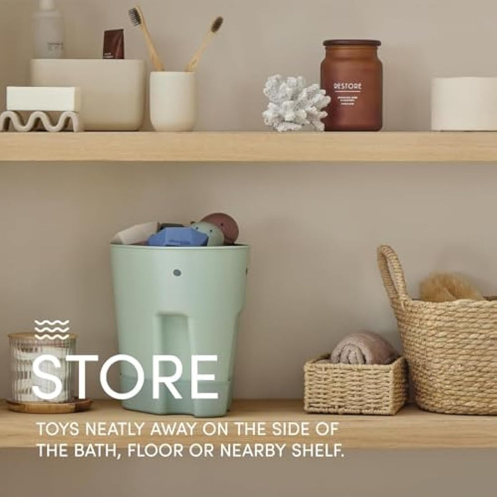 Shnuggle Ellie Bath Toy Storage Scoop – Recycled Plastic Caddy in Blush