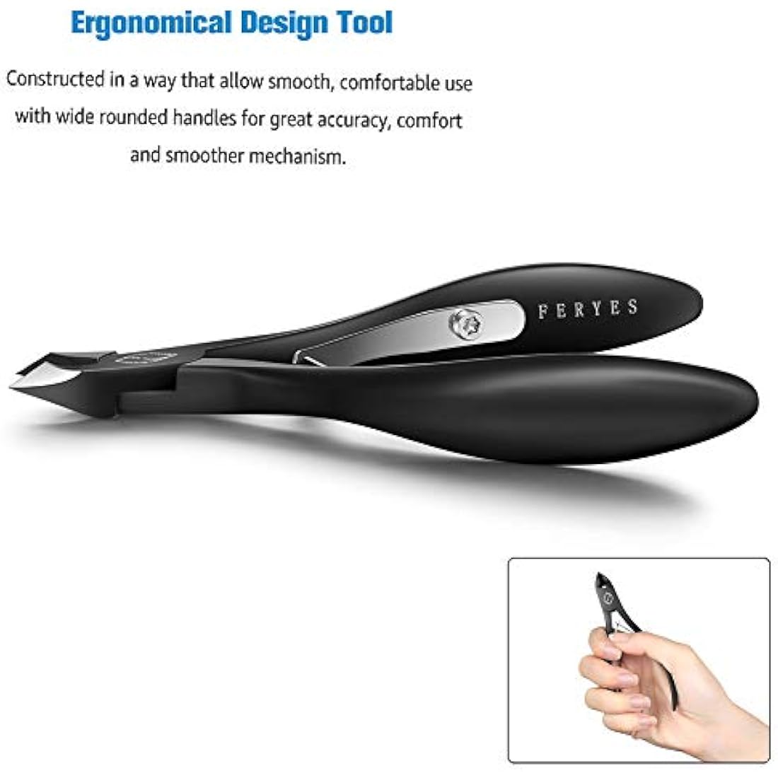 FERYES Professional Cuticle Nippers - Stainless Steel Dead Skin Remover