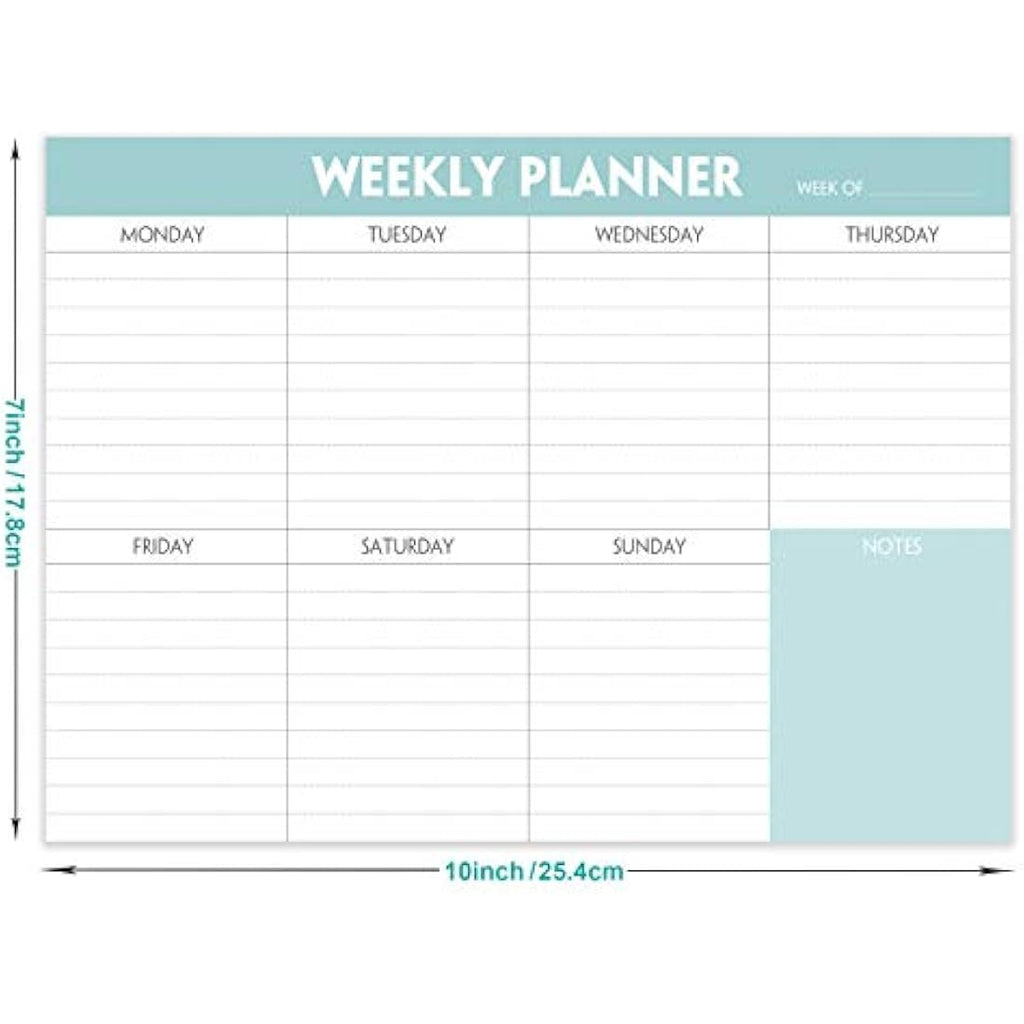 Undated Weekly Planner Pad – 52 Tear Off Sheets, 100gsm