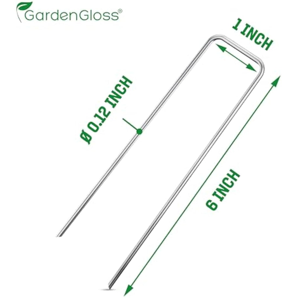 GardenGloss Anti-Rust Steel Garden Pegs - 25 Pack Heavy Duty Ground Stakes