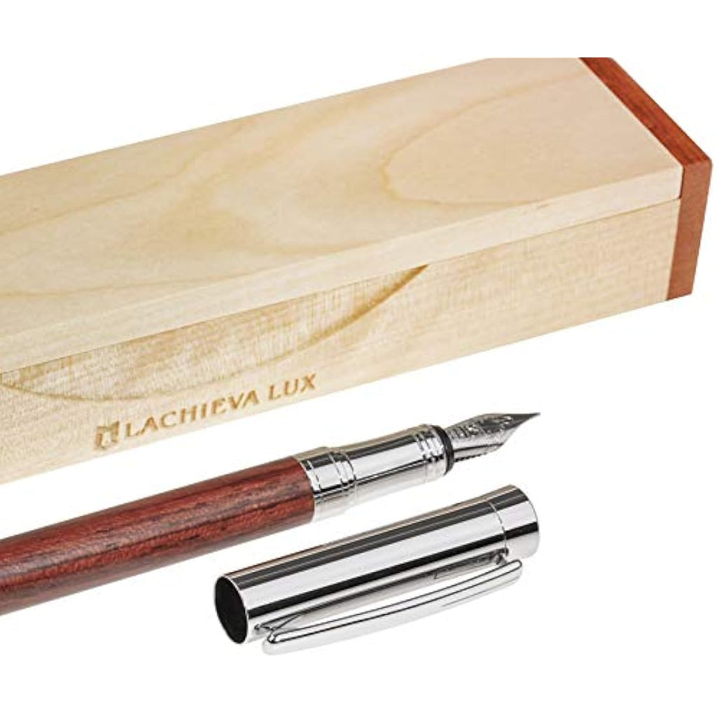 LACHIEVA Rosewood Fountain Pen Gift Set | Schmidt Fine Nib & Wood Box