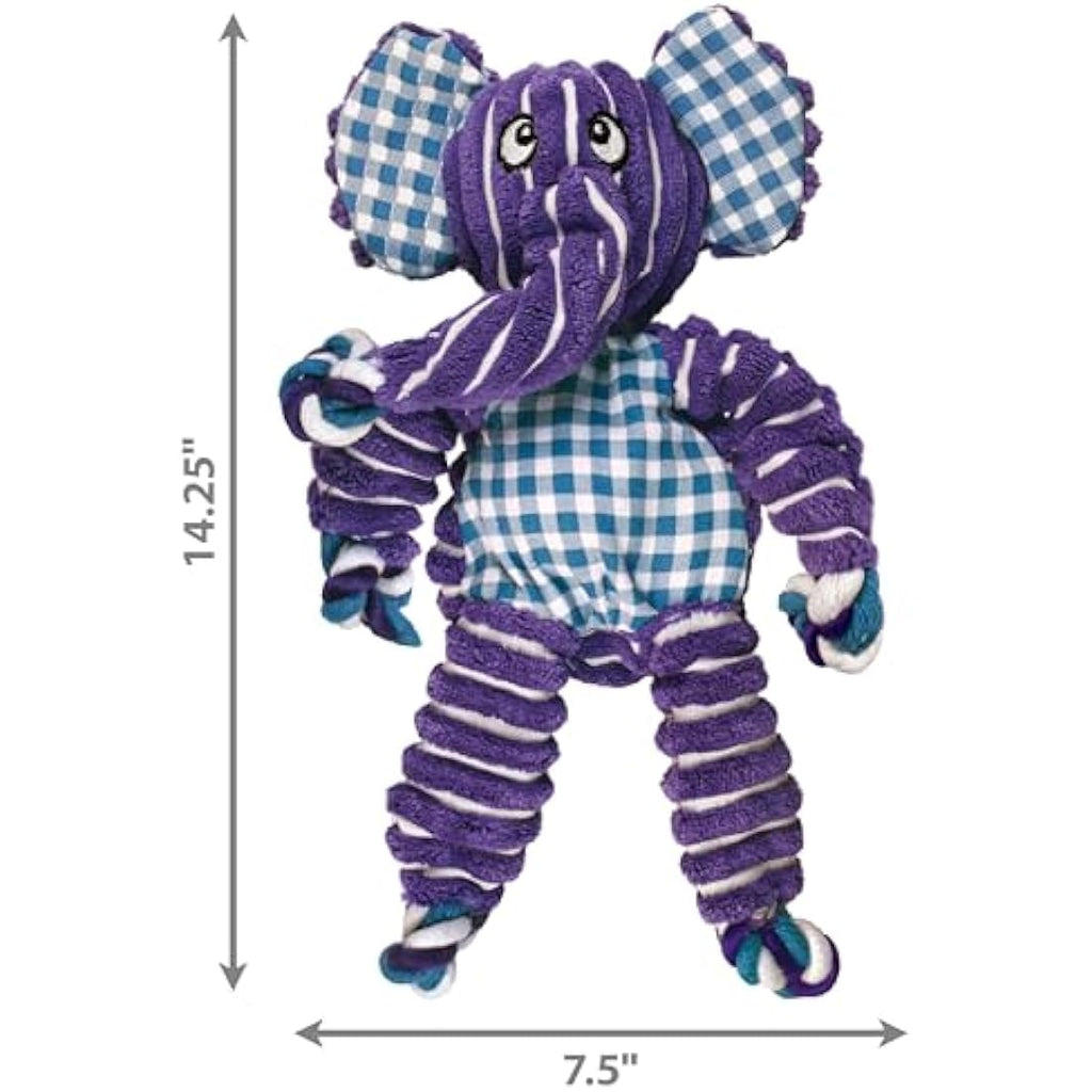 KONG Floppy Knots Elephant – Knotted Rope Squeaky Dog Toy, Large