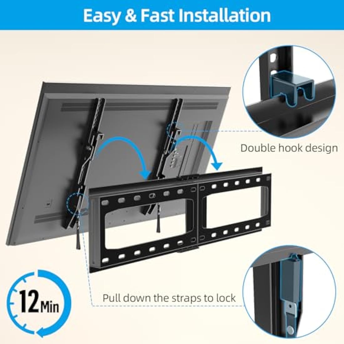 HOME VISION Heavy Duty Tilt TV Wall Mount for 32-85 Inch TVs | VESA 600x400
