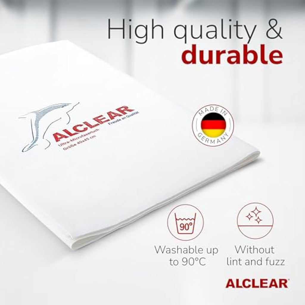 ALCLEAR Microfiber Glass Cloth Set - 5 Pack Lint-Free Window Cloths