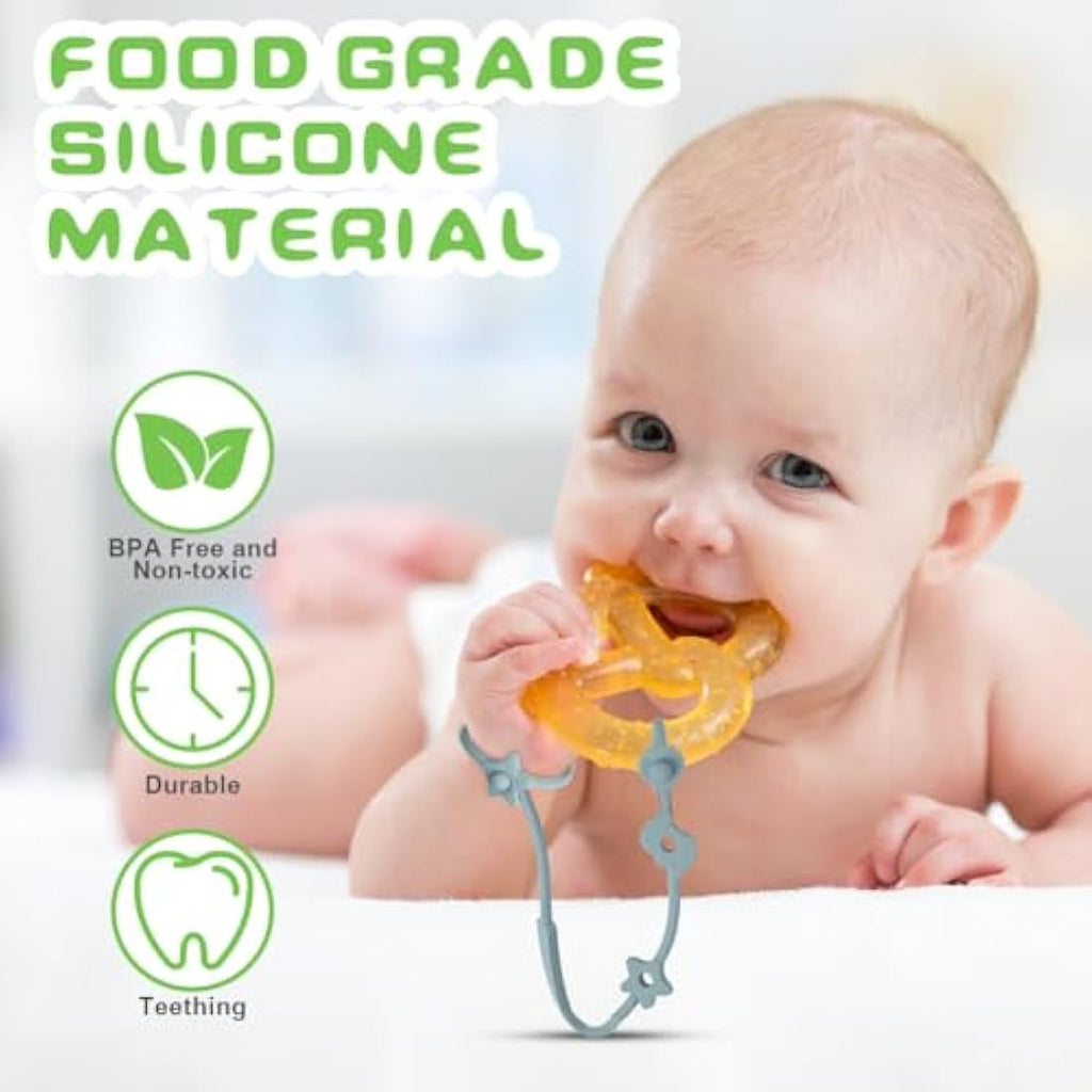 Vicloon 4Pcs Silicone Toy Safety Straps | Food Grade Pacifier Clips