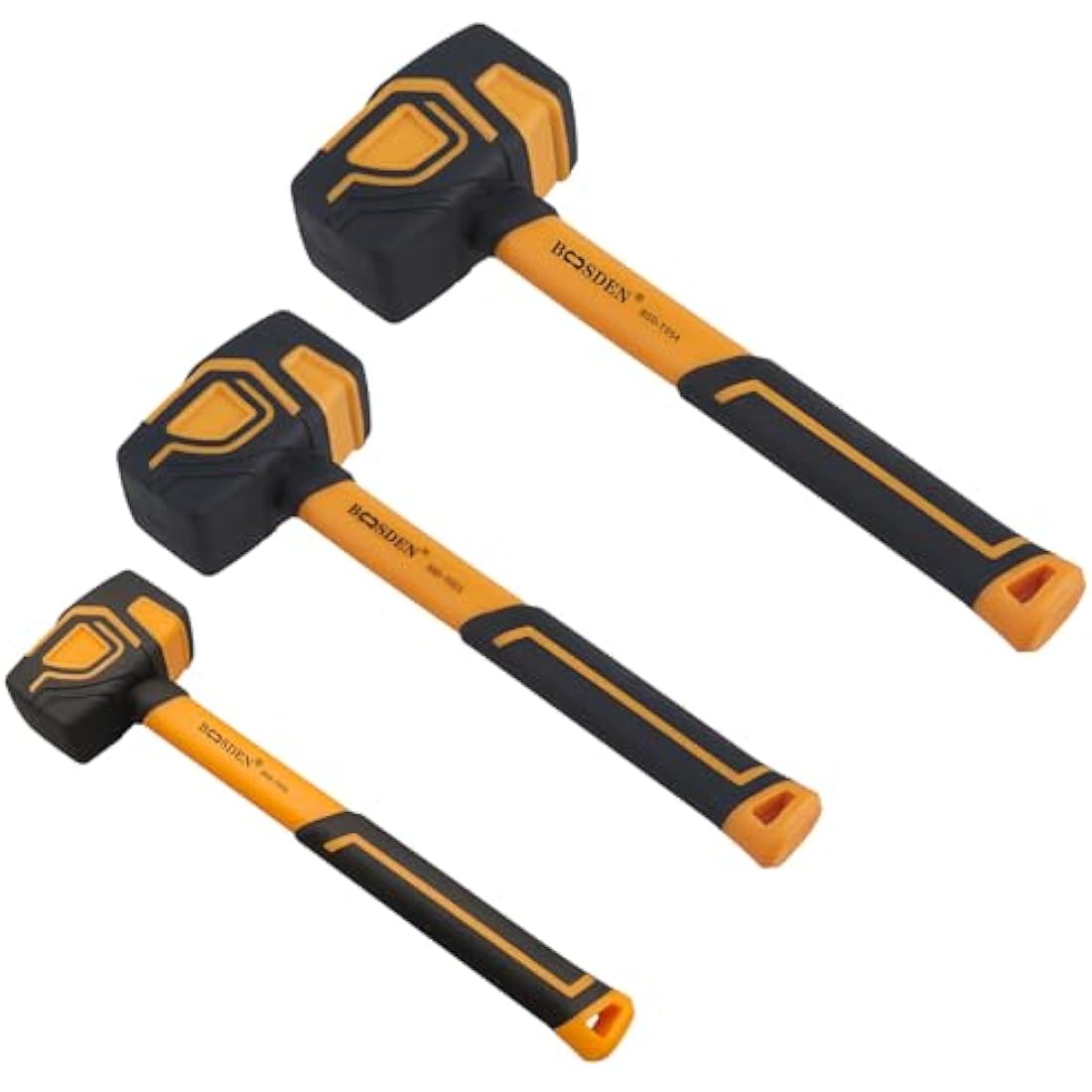BOOSDEN Rubber Mallet Set - 3-Pack (10, 20, 36 oz) Soft Face Flooring Hammers