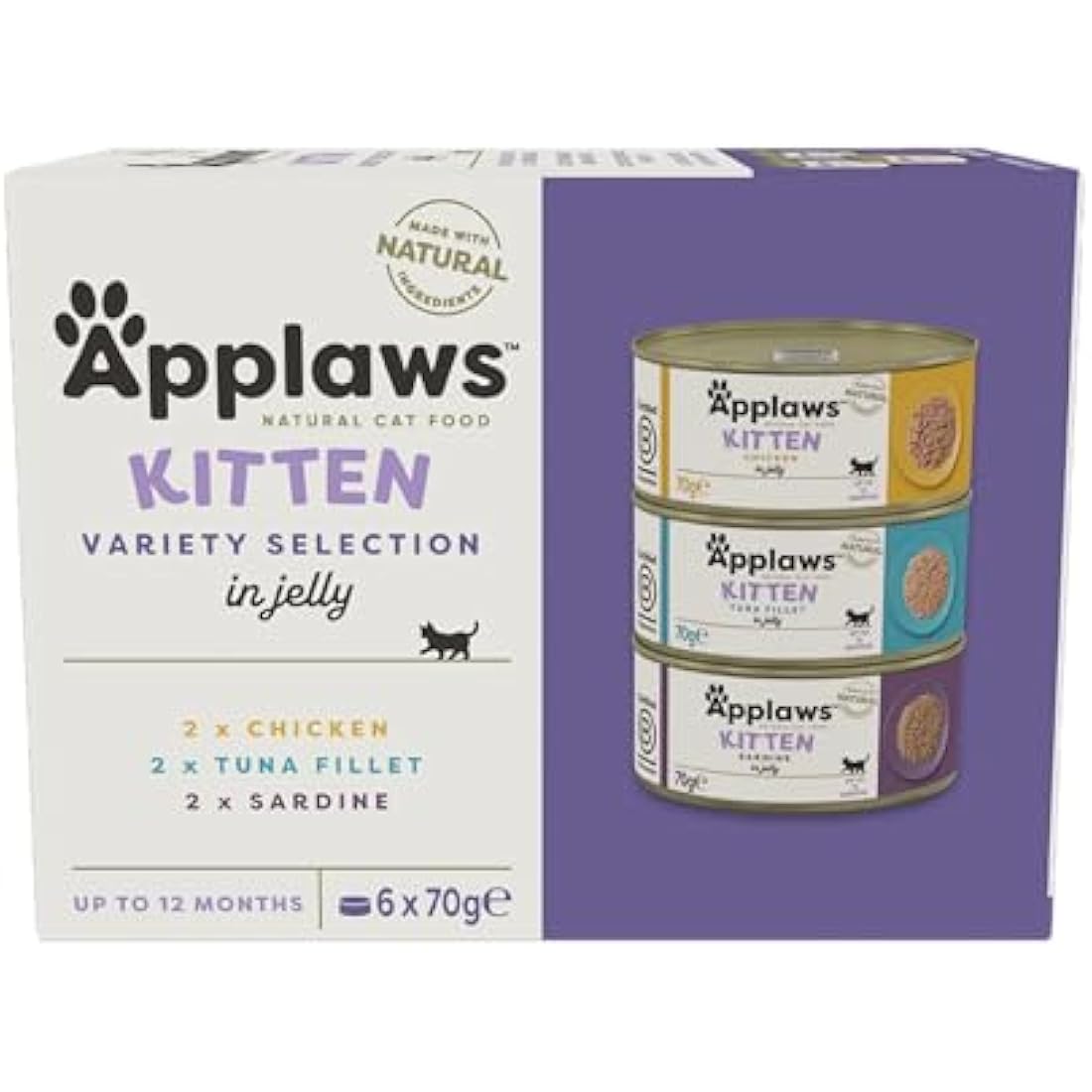 Applaws Natural Kitten Wet Cat Food Multipack - Chicken & Fish, 6x70g