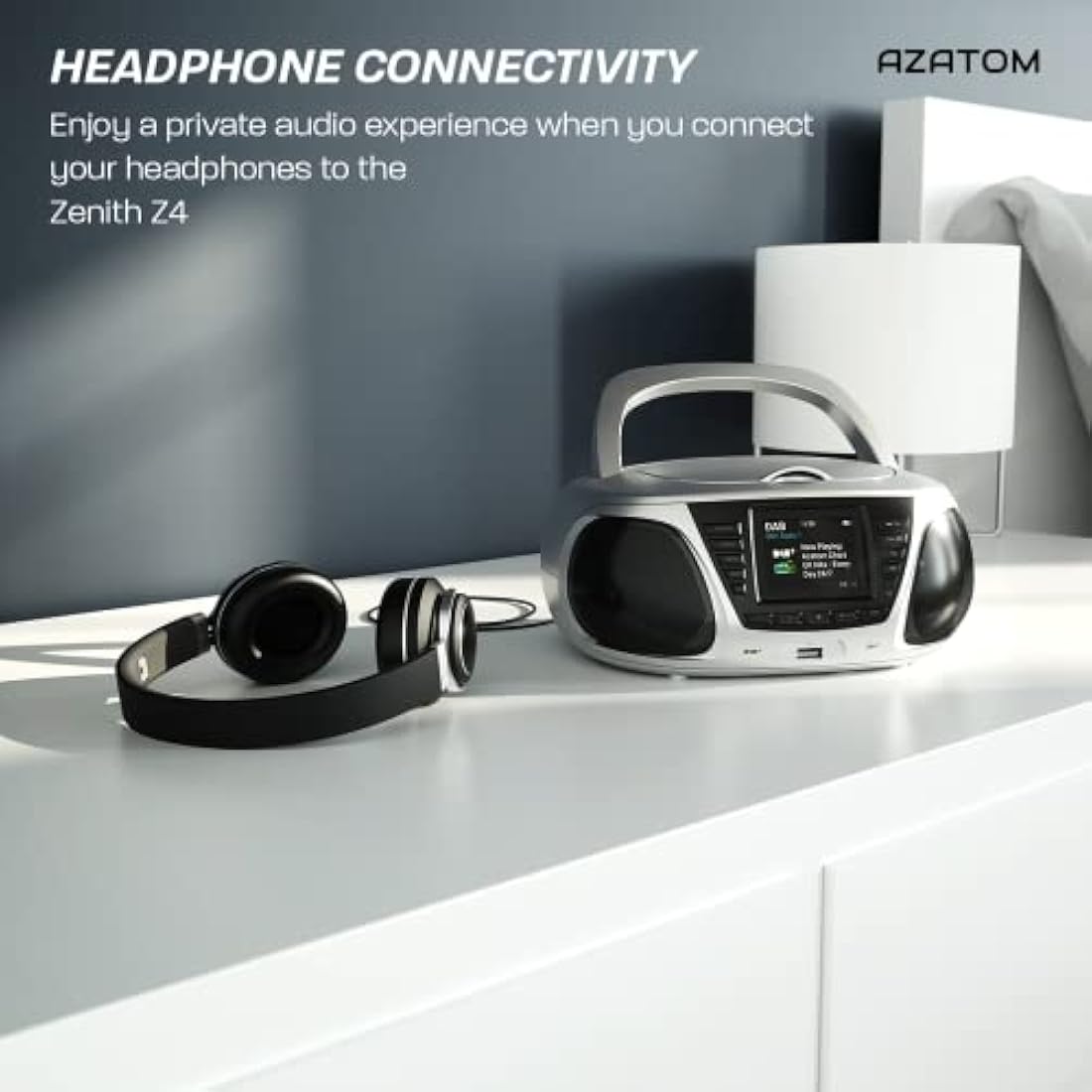 Azatom Zenith Z4 Portable CD Player with DAB+ Radio & Bluetooth – Silver