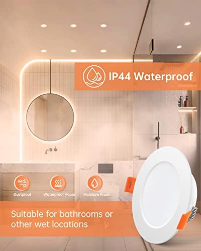 Tomosu Ultra Slim LED Downlights IP44 Waterproof 2700K Warm White - 20 Pack