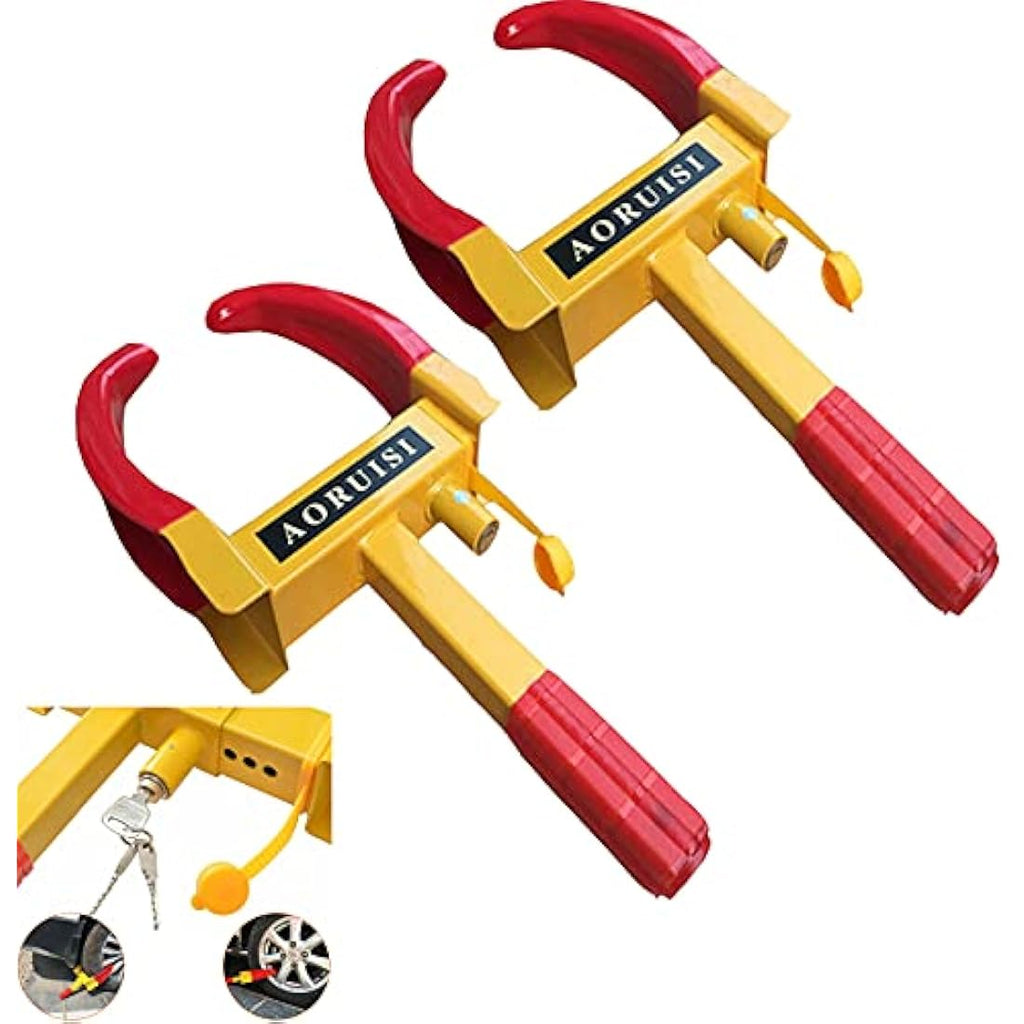 Xample 2-Piece Heavy Duty Wheel Clamp Lock – Adjustable Anti-Theft Security