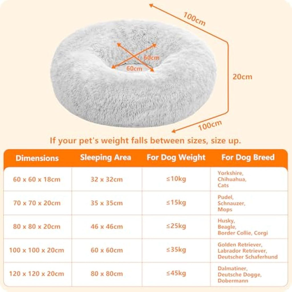 Jolof Store Orthopaedic Dog Bed – Round Washable Plush Sofa, 100cm